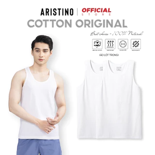 Áo ba lỗ nam ARISTINO AC21, áo tanktop trơn, chất liệu cotton thoáng mát, thấm hút mồ hôi