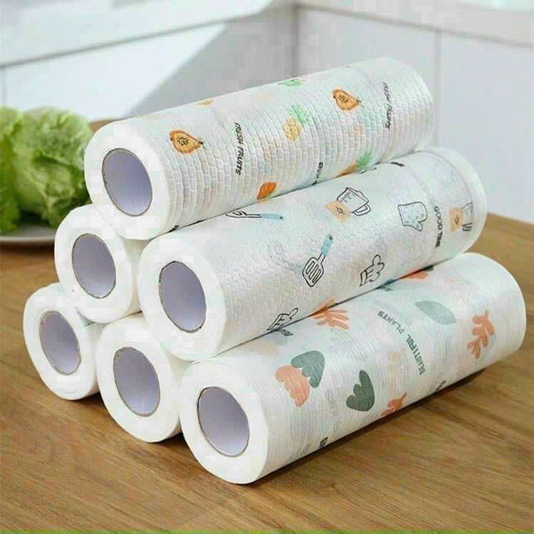 Giấy Lau Đa Năng - Khăn Lau Bếp, Lau Tay 40 Tờ 1 Cuộn Có Thể Giặt Được(giao hàng toàn quốc)