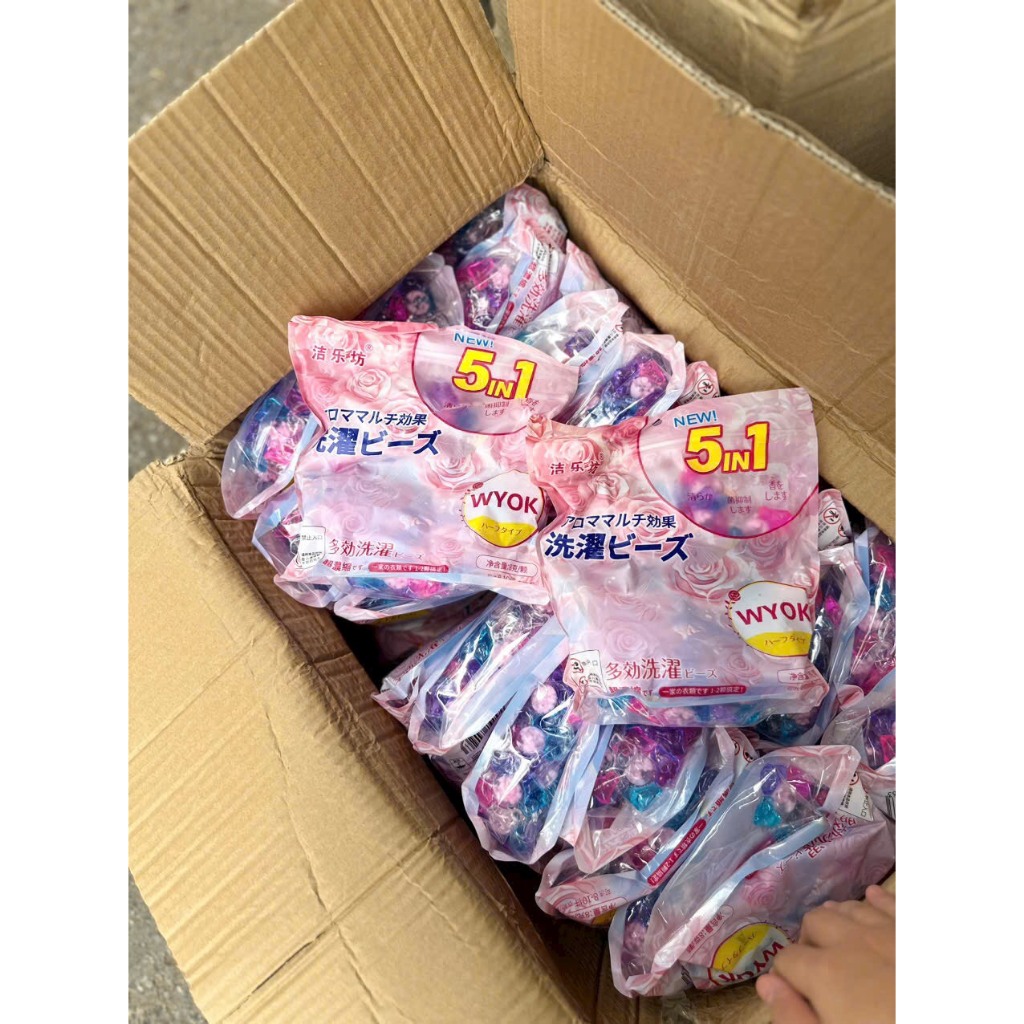 Túi 50 Viên Giặt Thơm Quần Áo 5IN1, Giặt Sạch, Khử Khuẩn tới 99%u Hươn, Lưg hương tốt (giao hàng toàn quốc)