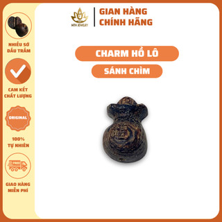 Charm Hồ Lô Trầm Hương Sánh Chìm Tự Nhiên 12.8mm Phụ Kiện Vòng Tay - Mộc Trầm Hương MTH