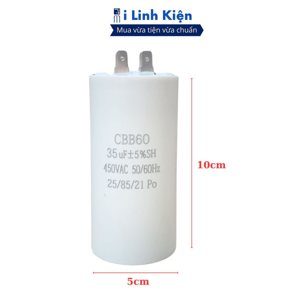 Tụ khởi động máy bơm nước CBB60 450V 4uF-450uF 4 chân jack cắm chính hãng iLinhkien