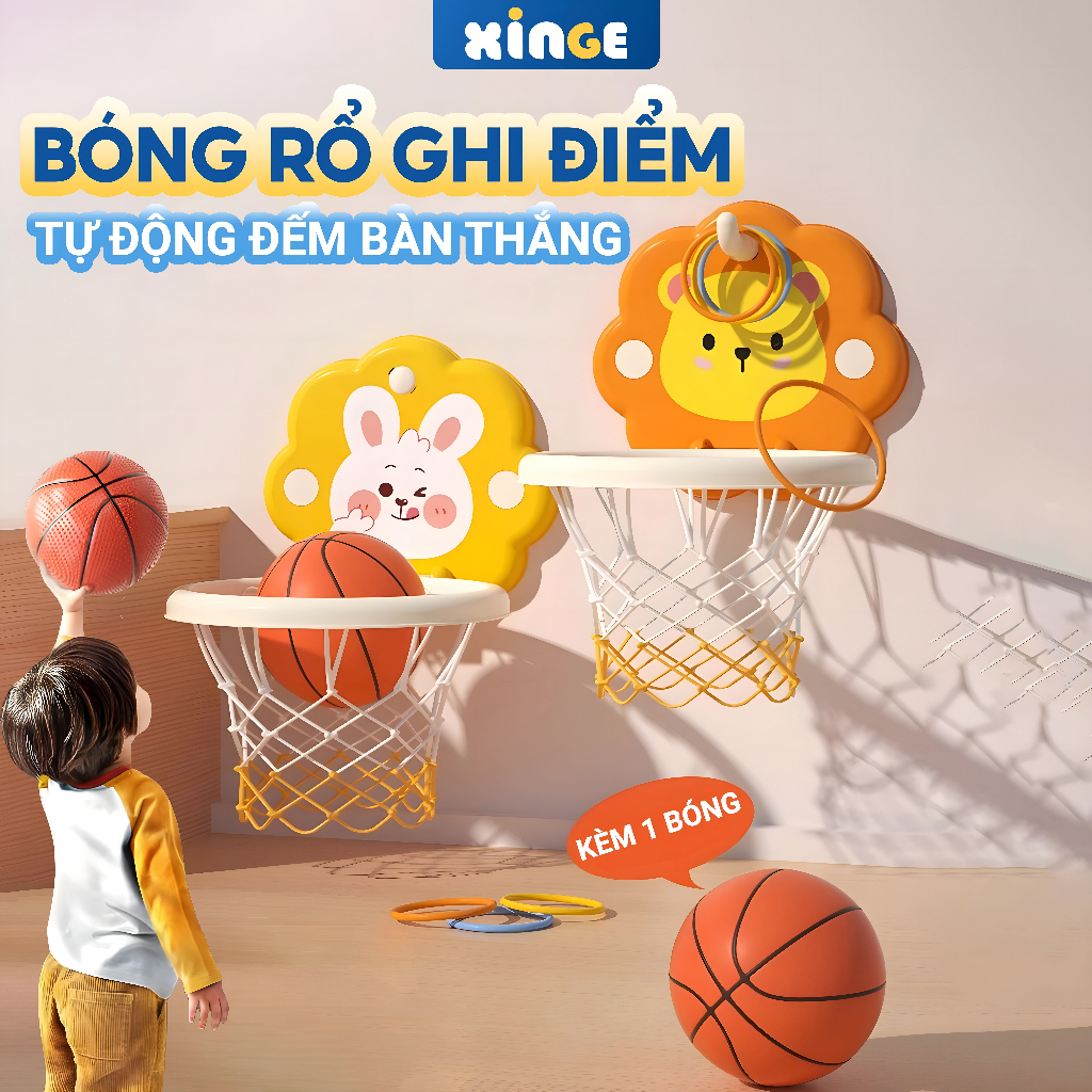 Đồ chơi bóng rổ trong nhà cho bé XINGE, đồ chơi thể thao vận động, hoạt ...