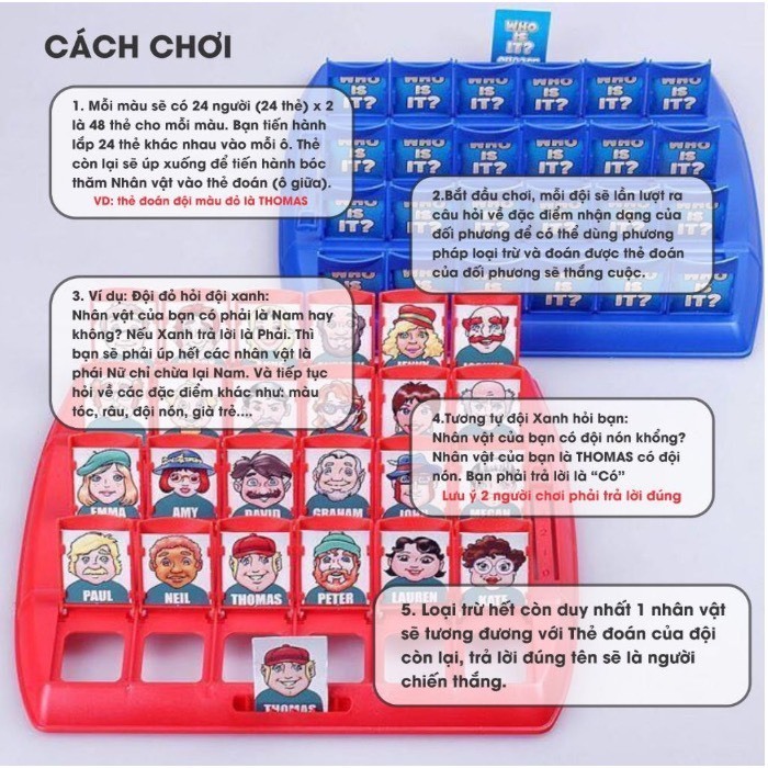 WHO IS IT -  Bộ Đồ Chơi Board Game Tôi Là Ai Nhiều Người Dành Cho Trẻ Em Và Người Lớn Thú Vị Cho Bé Và Gia Đình
