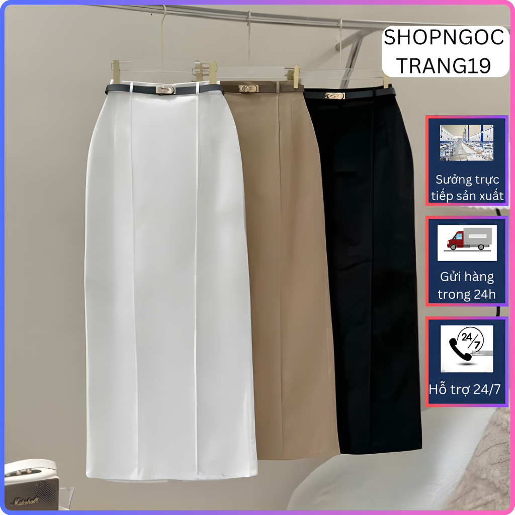 Chân Váy A Suông Dài 80cm Họa Tiết Gân Nổi Tạo Điểm Nhấn-Chất Liệu Vitex Lót Lụa-SHOPNGOCTRANG19-167