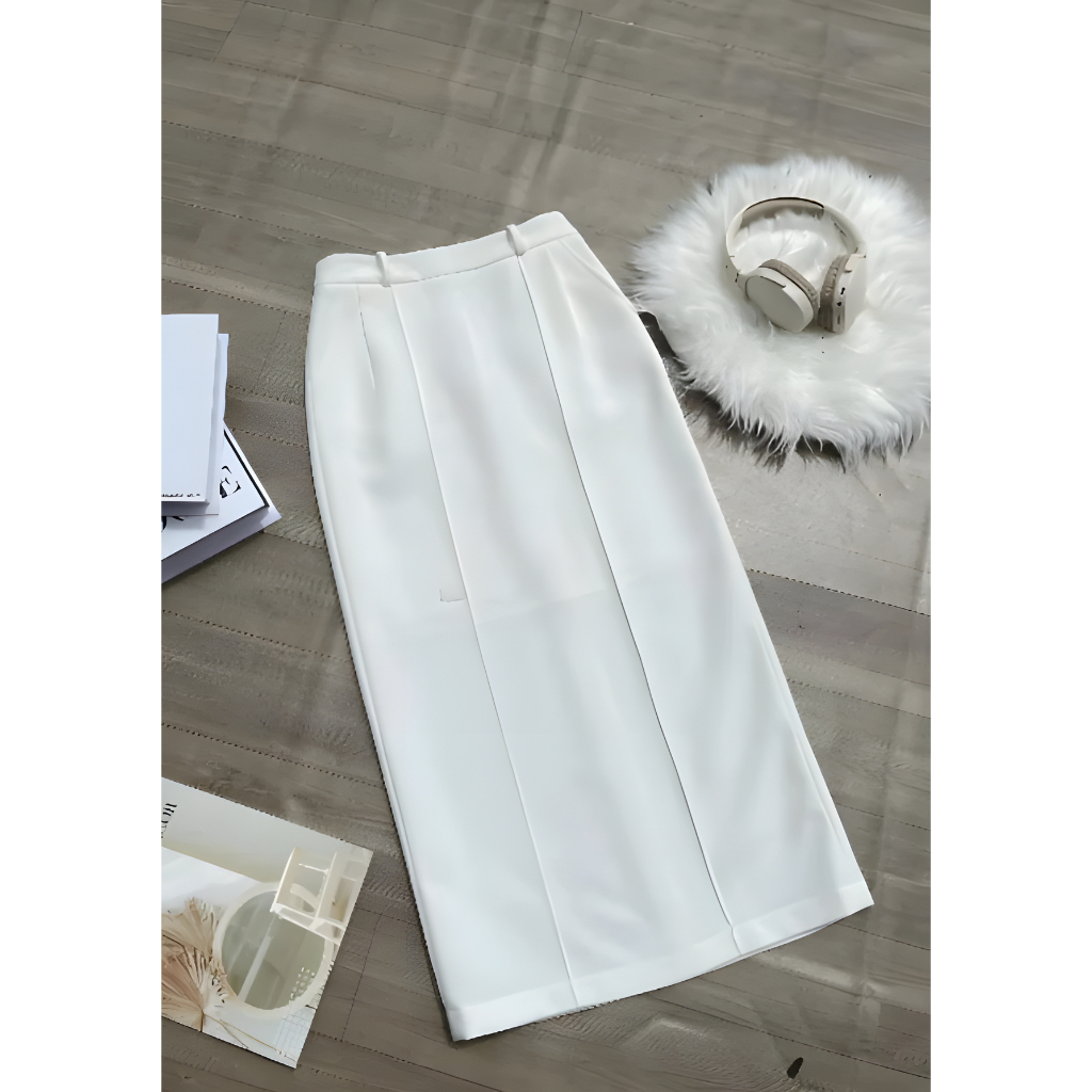 Chân Váy A Suông Dài 80cm Họa Tiết Gân Nổi Tạo Điểm Nhấn-Chất Liệu Vitex Lót Lụa-SHOPNGOCTRANG19-167