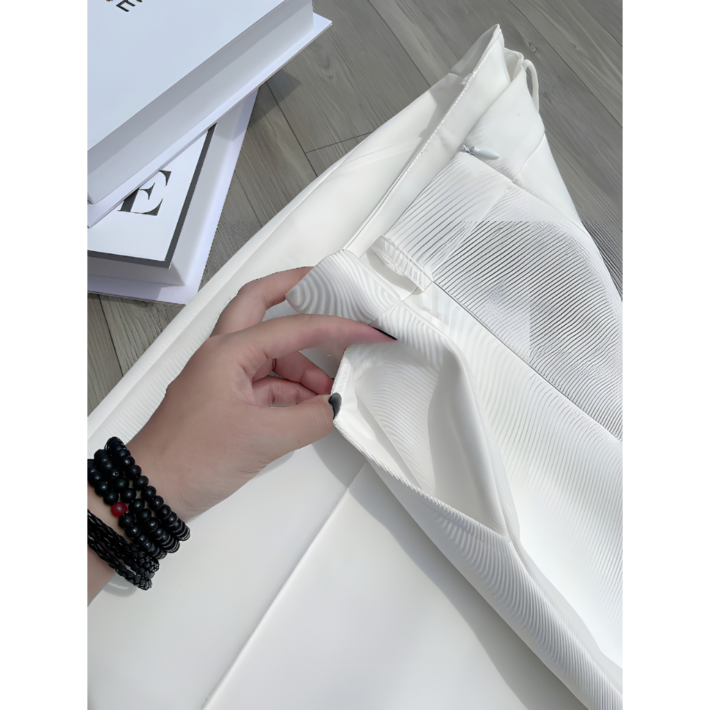 Chân Váy A Suông Dài 80cm Họa Tiết Gân Nổi Tạo Điểm Nhấn-Chất Liệu Vitex Lót Lụa-SHOPNGOCTRANG19-167