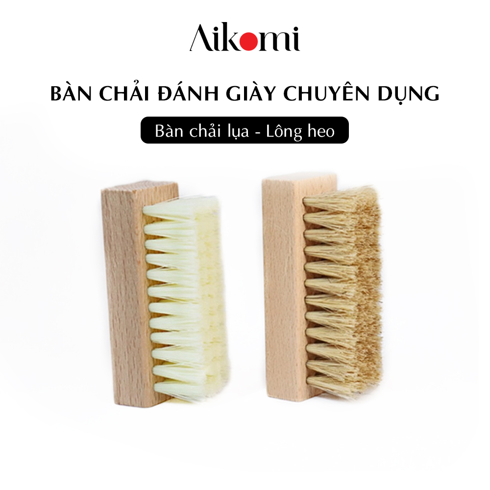 Ảnh Bàn chải đánh giày AIKOMI lông heo & lông lụa PP cho giày vải sneaker (BCDG17) 1