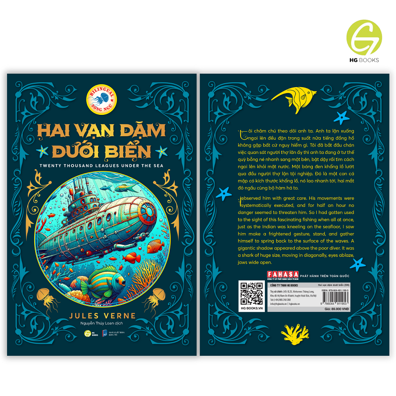 Ảnh Hai vạn dặm dưới biển - Sách song ngữ kinh điển, tặng kèm file nghe & note từ vựng - HG Books 2