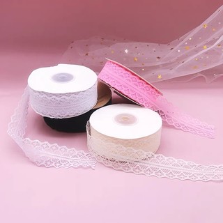 Ruy băng ren 3cm 22 mét, 45m,5m trắng, đen, hồng to nhỏ phụ kiện trang trí handmade, làm nơ bó hoa