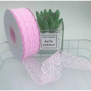 Ruy băng ren 3cm 22 mét, 45m,5m trắng, đen, hồng to nhỏ phụ kiện trang trí handmade, làm nơ bó hoa