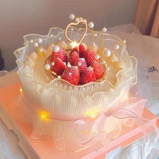Voan Lưới quấn bánh sinh nhật 1.8m x 13cm 2 cái,Phụ Kiện Trang Trí Bánh Kem Sinh Nhật,Cuộn Nơ Voan, Cuộn Thành Bánh