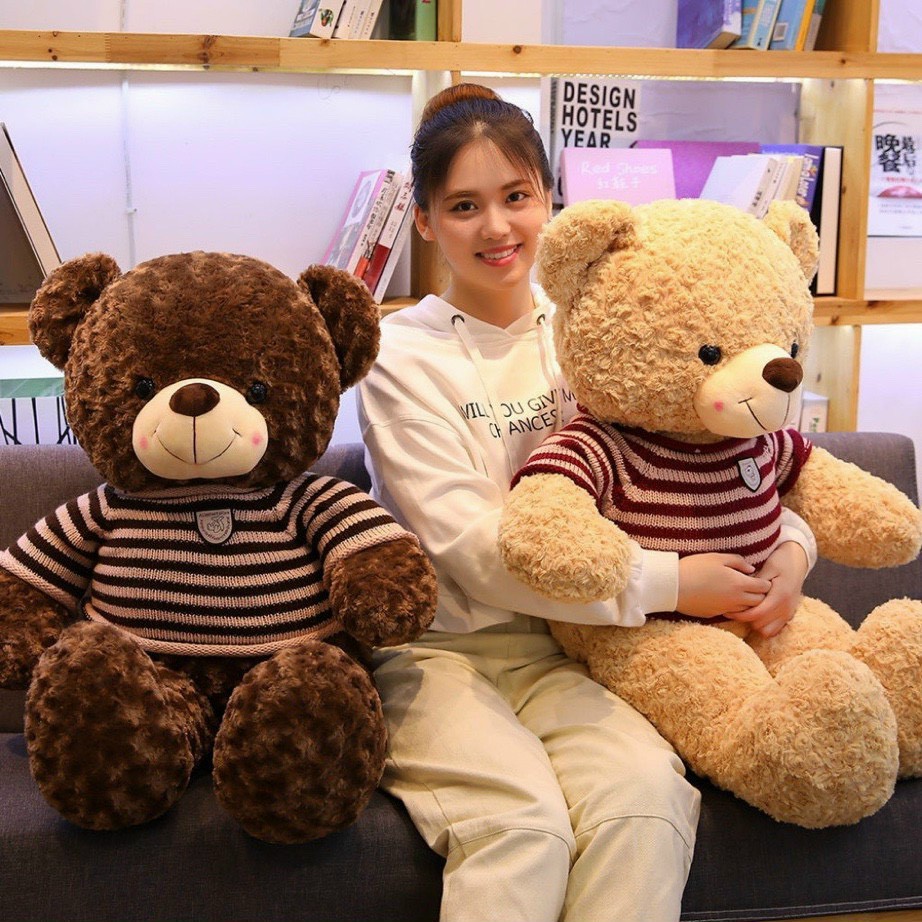 Gấu Bông Lớn Teddy Gấu Bông Teddy Siêu To Chất Liệu Vải Lông Xoắn Mềm Mại Gấu Ôm Ngủ Teddy Cao Cấp