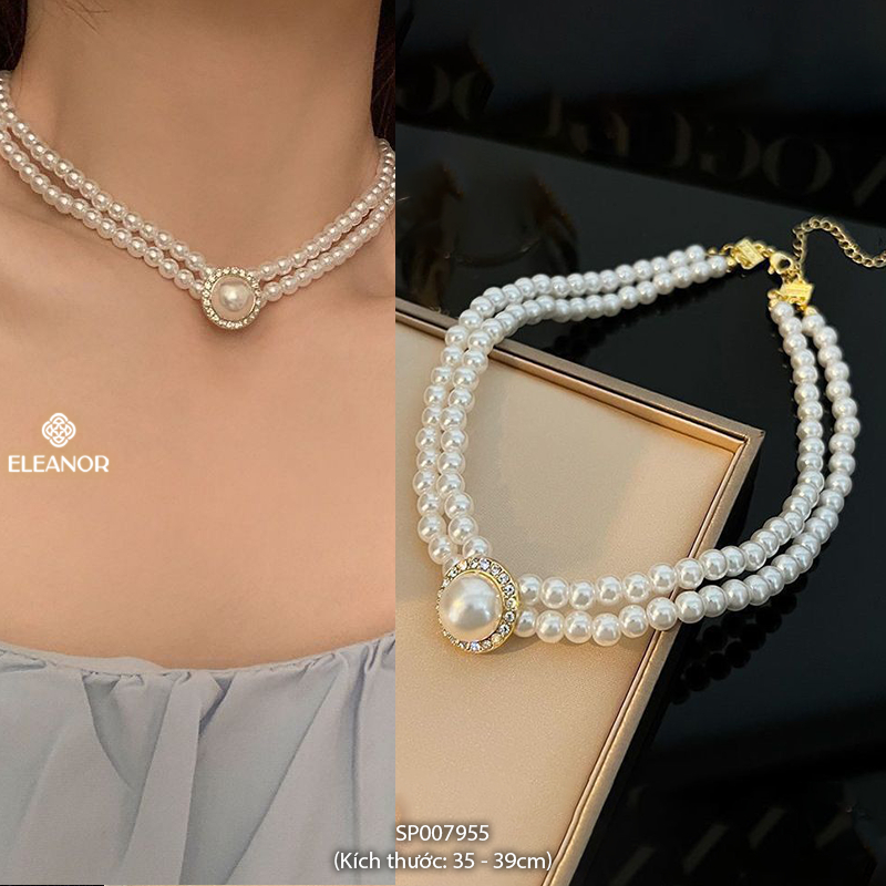 Dây chuyền nữ ngọc trai nhân tạo Eleanor Accessories dạng chuỗi hạt phụ kiện trang sức vòng cổ 7944