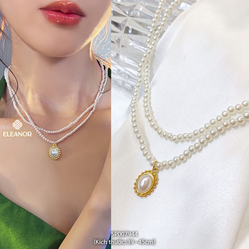 Dây chuyền nữ ngọc trai nhân tạo Eleanor Accessories dạng chuỗi hạt phụ kiện trang sức vòng cổ 7944