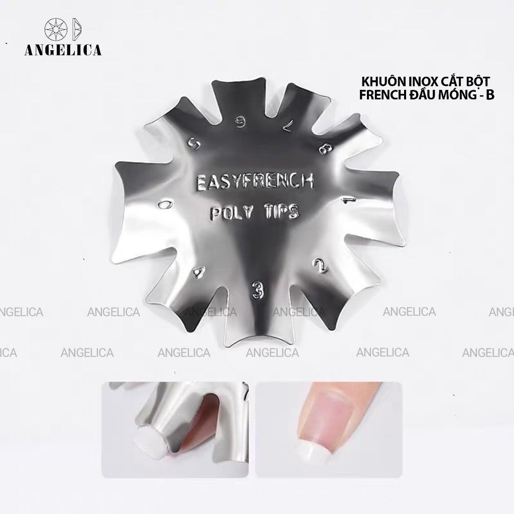 Khuôn cắt bột nail - khuôn inox cắt bột hình tròn tạo french đầu móng nhanh, đẹp (lẻ chiếc)