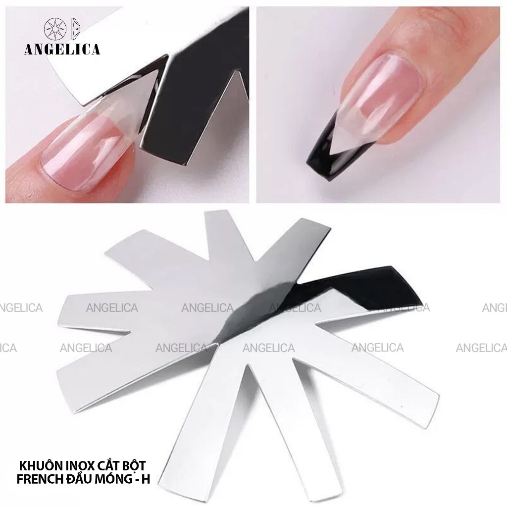 Khuôn cắt bột nail - khuôn inox cắt bột hình tròn tạo french đầu móng nhanh, đẹp (lẻ chiếc)