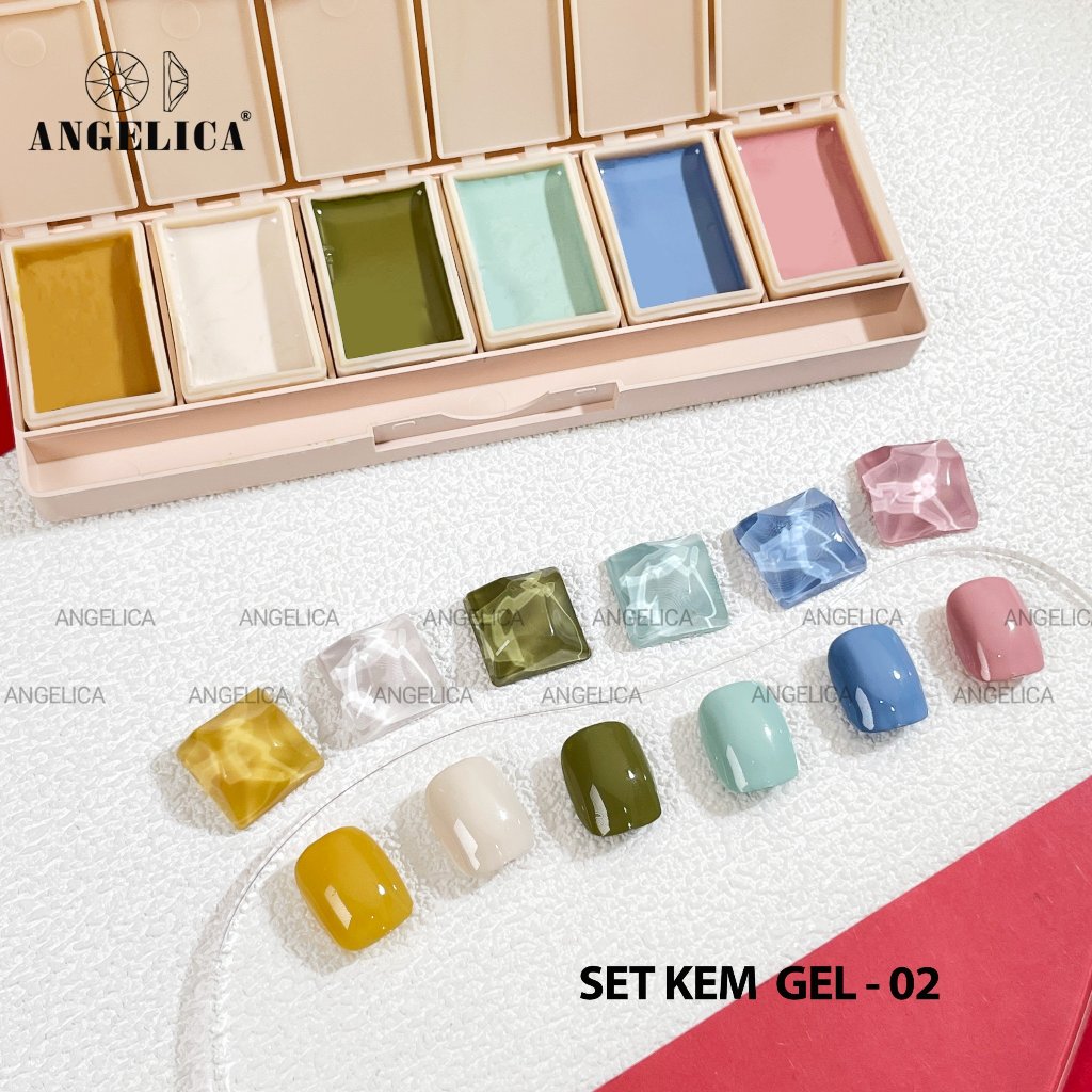 Set Gel Thạch dặm omber 9 màu chính hãng ANGELICA