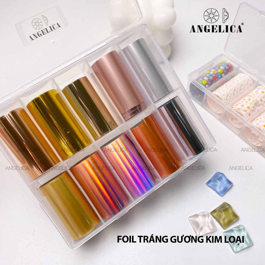 Set foil trang trí móng siêu đẹp - một hộp gồm nhiều mẫu hoạ tiết khác nhau 4*50cm