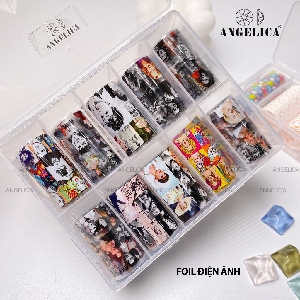 Set foil trang trí móng siêu đẹp - một hộp gồm nhiều mẫu hoạ tiết khác nhau 4*50cm