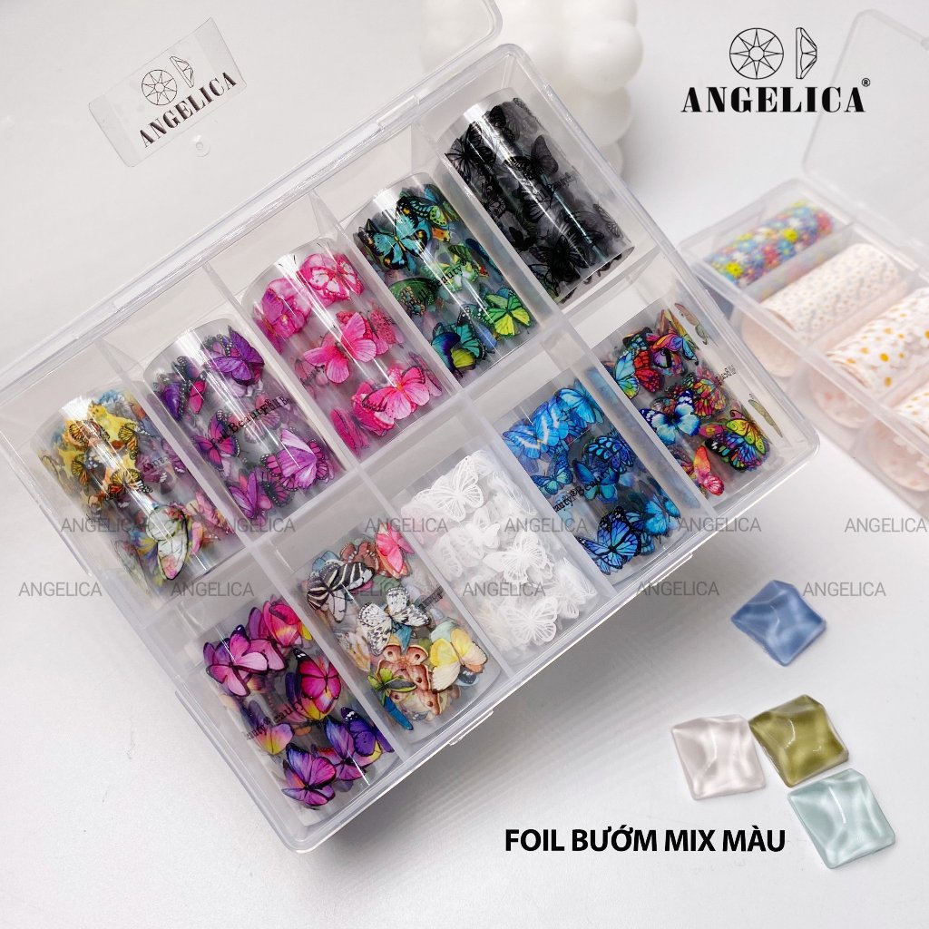 Set foil trang trí móng siêu đẹp - một hộp gồm nhiều mẫu hoạ tiết khác nhau 4*50cm