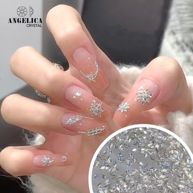 Set đá khối chân bằng giả úc hình lúa mạch đính móng  khoảng 100 viên ANGELICA