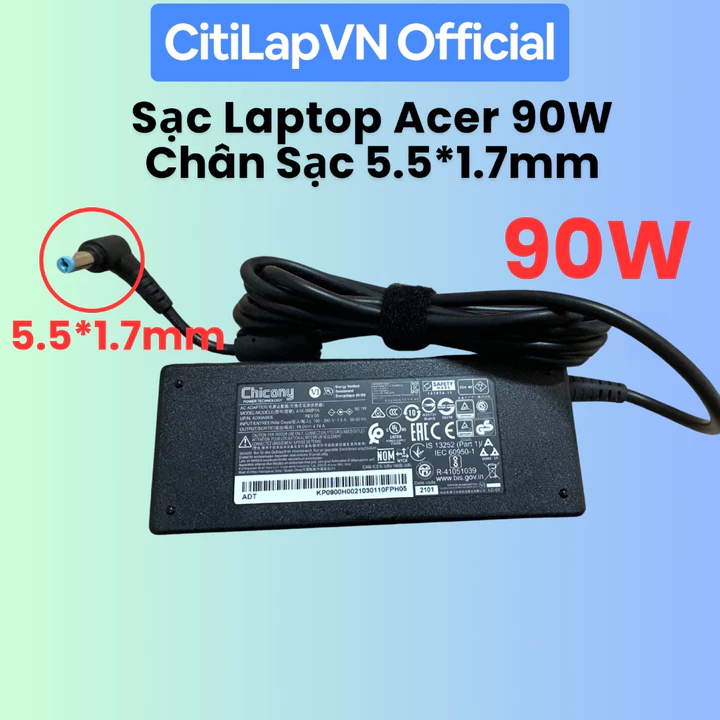 Sạc Laptop Acer Aspire Acer Swift 90W/ 65W/ 45W Chân Sạc 5.5*1.7mm - Sạc Zin Bóc Máy