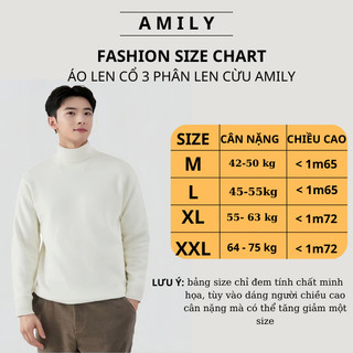Áo Len Cổ 3p Nam Nữ AMILY 3 Phân Dài Tay – Thời Trang Hàn Quốc Ấm Áp Thu Đông,Co Giãn,Giữ Nhiệt Tốt