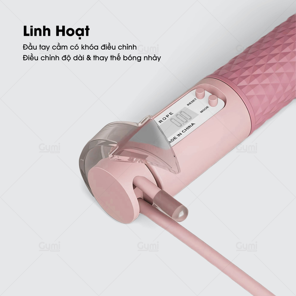 Dây Nhảy Đếm Số Cải Tiến Không Dây Tập Gym, Thể Dục, Thể Thao, Calo Kèm Bóng To - Pin - Tạ - DN06