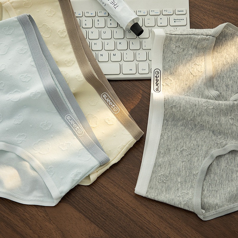 [ Xả Hàng ] Quần lót nữ cotton họa tiết thêu nổi độc đáo, Quần chip nữ viền in chữ cá tính ZANABRA LY01