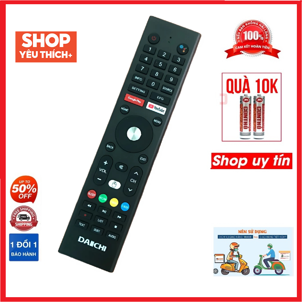 Điều khiển remote từ xa dùng cho tivi daiichi chuột bay và giọng nói ...