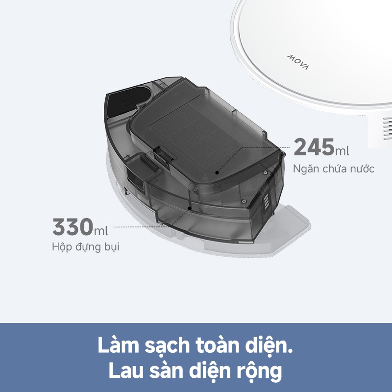 Ảnh Robot hút bụi lau nhà tự làm sạch đa năng Mova E10 | Lực hút 4500Pa - Hàng chính hãng - Bảo hành 12 tháng 3