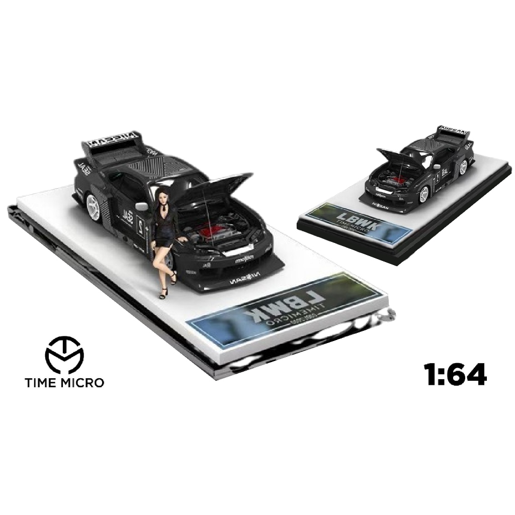 Mô hình xe ô tô Nissan Silvia S15 LBWK Black tỉ lệ 1:64 Time micro