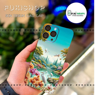 Tấm dán Skin Mặt Sau Mẫu Con Cò MS01 FULL VIỀN 15promax , 14promax , 13promax , 12promax , 11promax  - FukiShop