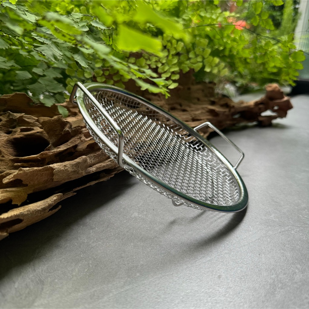 Lưới Ráo Dầu KINSGEM by Chockmen Inox Dày Dặn Khay Lưới Ráo Nước Rau Củ Quả Khay Nồi Chiên Không Dầu