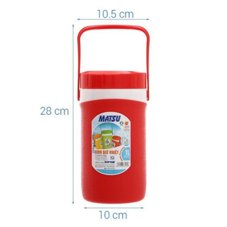 Bình giữ nhiệt 3000ml Duy Tân, bình nước 2L, 2 lớp nhựa PP nhũ nhám có nắp đậy và quay xách nắp ống hút