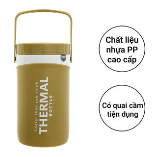 Bình giữ nhiệt 2l Duy Tân HiLOGI 2 lớp nhựa PP nhũ nhám chống trầy, giữ nóng 6h, lạnh 10h, có vòi rót và quay xách