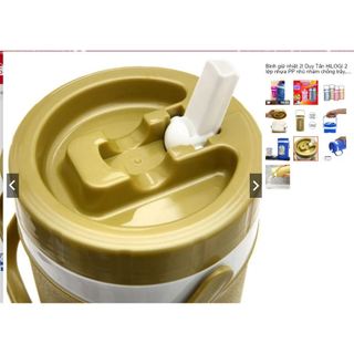 Bình giữ nhiệt 3l Duy Tân HiLOGI 2 lớp nhựa PP nhũ nhám chống trầy, giữ nóng 6h, lạnh 10h, có vòi rót và quay xách