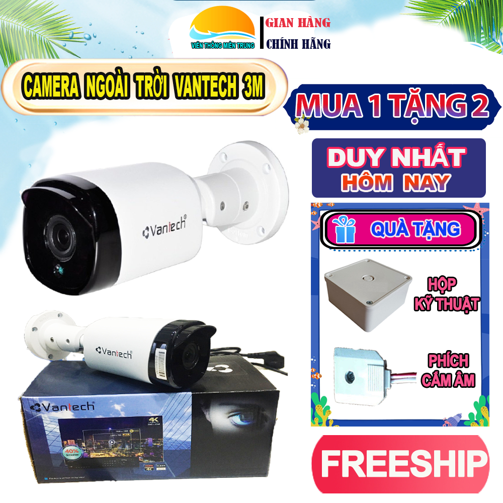 Camera IP VANTECH VP-2200IP 3M -Phát hiện chuyển động-Hồng ngoài 40m ...