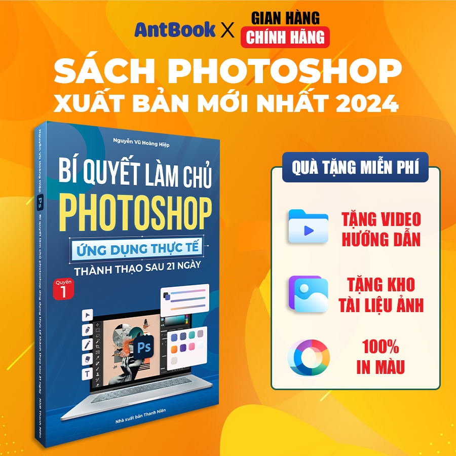 Sách Photoshop Xuất Bản Chính Hãng Cho Người Mới Bắt Đầu, In Màu, Có ...