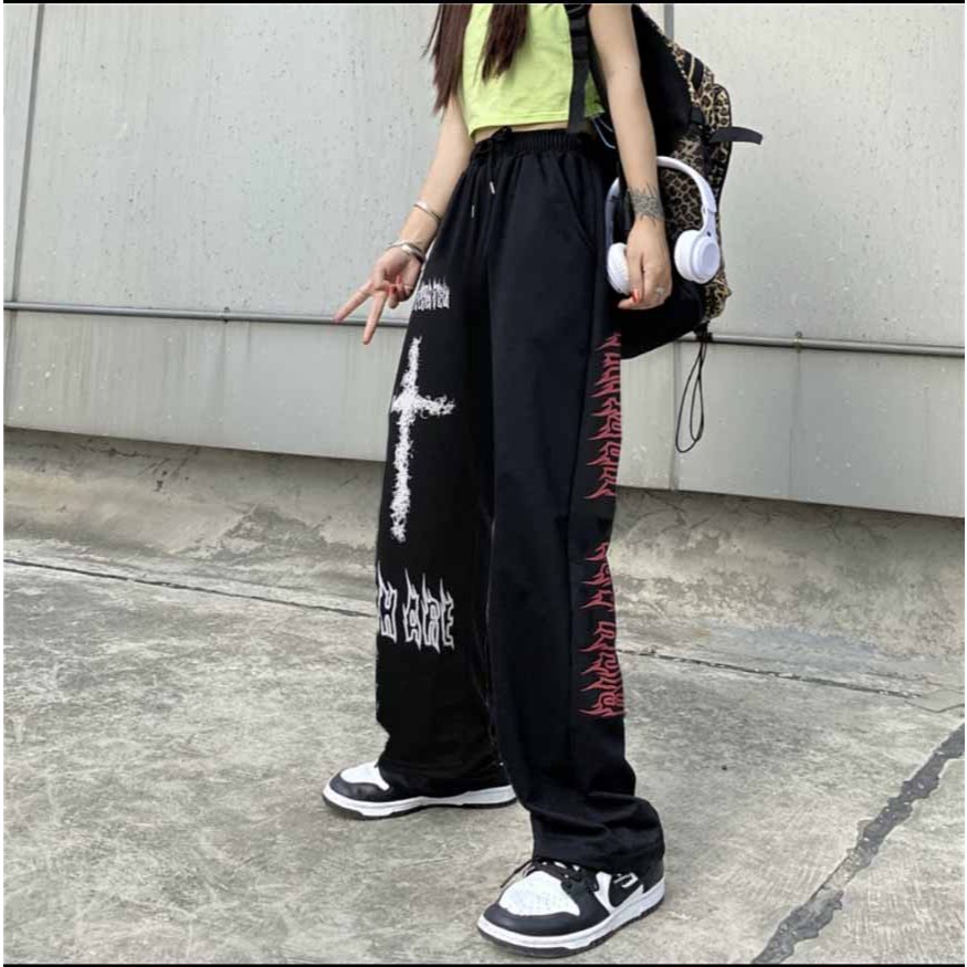 Quần nỉ THÁNH GIÁ jogger nam nữ ống rộng BÓ CHUN basic unisex L1