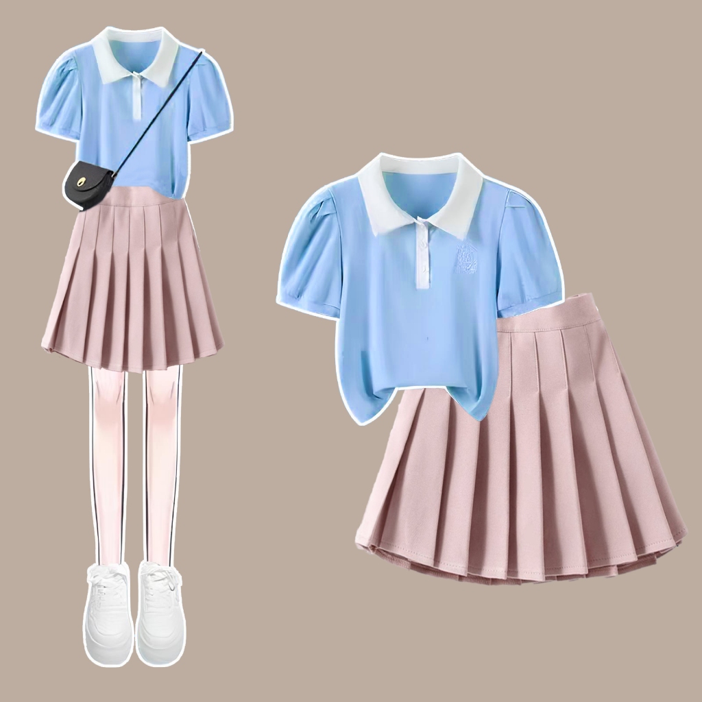 Áo polo phối cổ cho bé gái size đại BEESHOP H25005