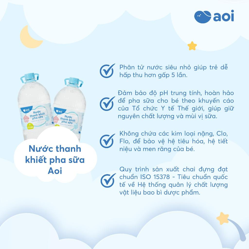 Nước thanh khiết pha sữa Aoi giữ trọn vẹn dưỡng chất, dung tích 350ml, 500ml, 1500ml
