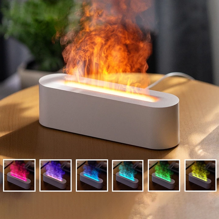 Máy xông tinh dầu, máy xông thơm phòng ngọn lửa LED RGB nhiều màu sắc, máy tạo ẩm khếch tán tinh dầu mẫu mới – 6