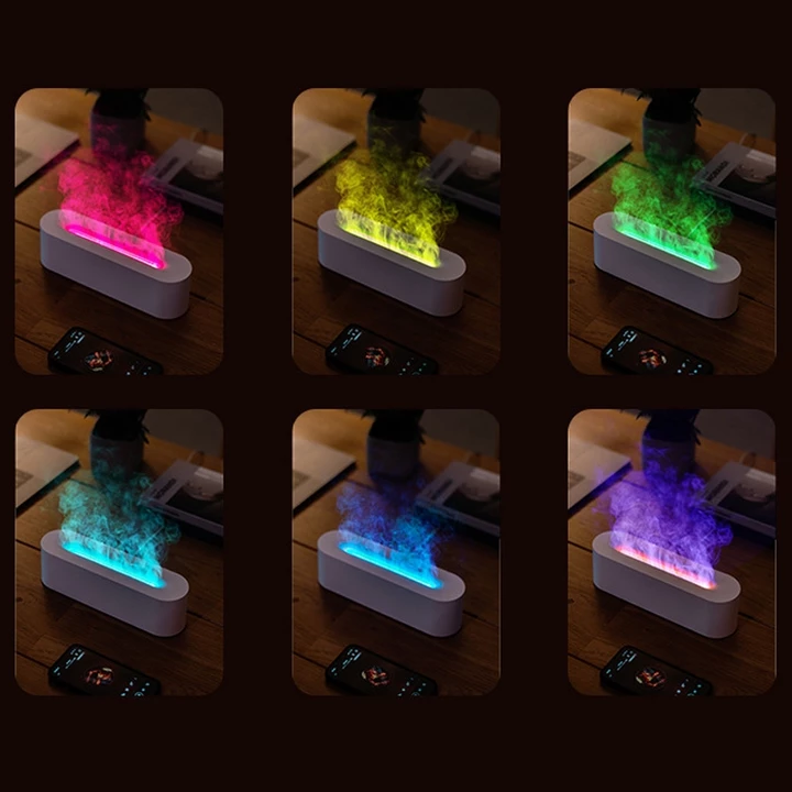 Máy xông tinh dầu, máy xông thơm phòng ngọn lửa LED RGB nhiều màu sắc, máy tạo ẩm khếch tán tinh dầu mẫu mới – 3
