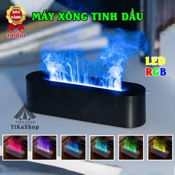 Máy xông tinh dầu, máy xông thơm phòng ngọn lửa LED RGB nhiều màu sắc, máy tạo ẩm khếch tán tinh dầu mẫu mới
