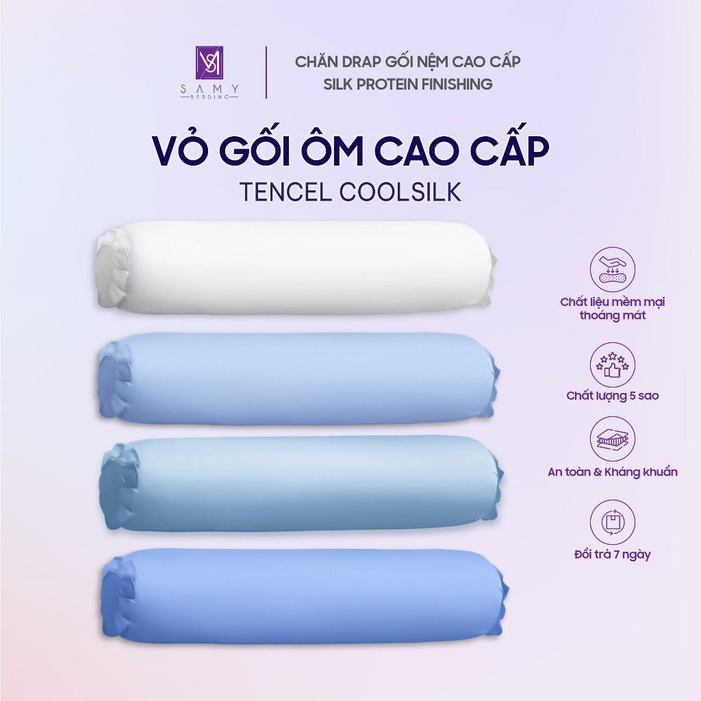 Ảnh Vỏ Gối Ôm Lụa Tencel Coolsilk SAMY BEDDING Cao Cấp Êm Ái, Thoáng Mát 3
