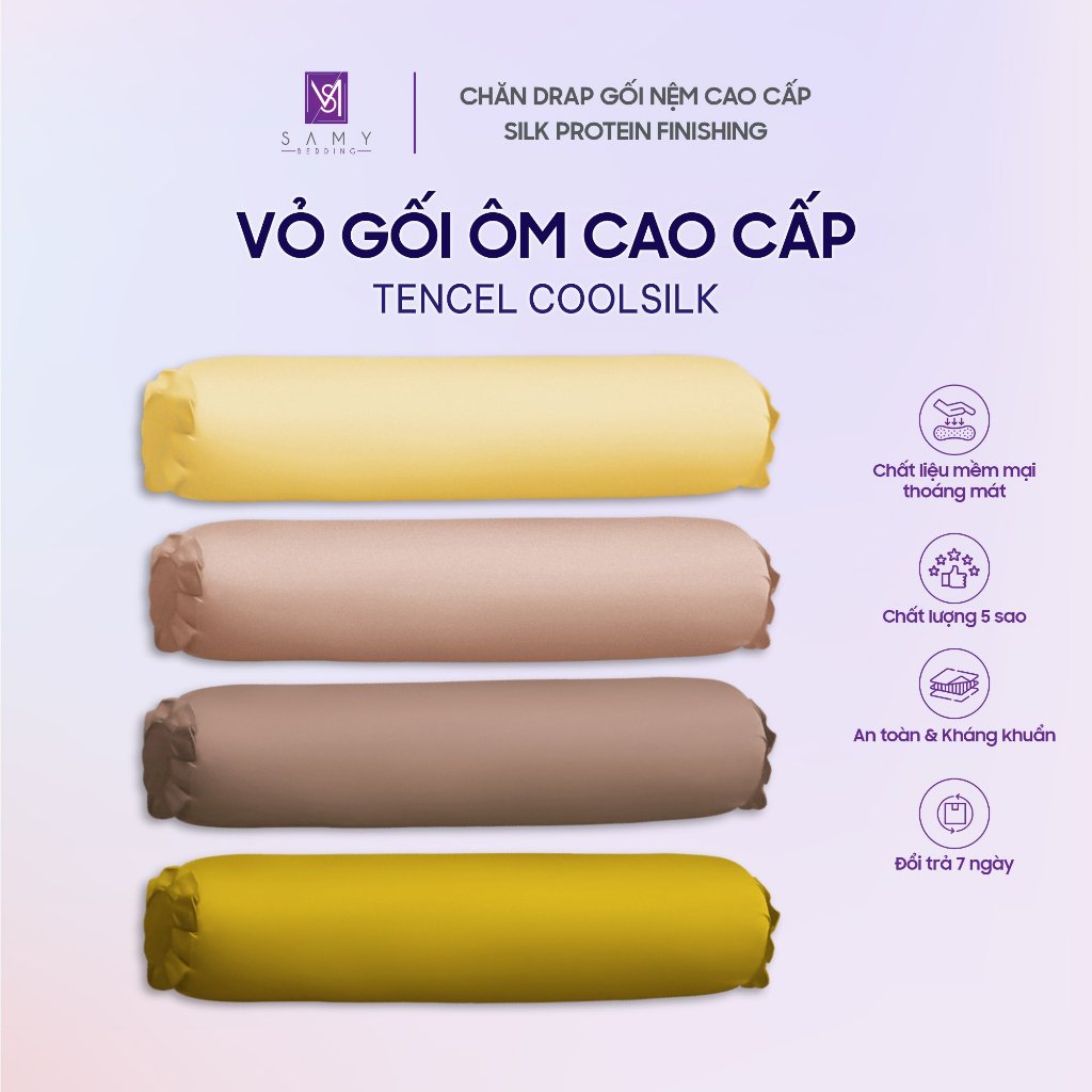 Ảnh Vỏ Gối Ôm Lụa Tencel Coolsilk SAMY BEDDING Cao Cấp Êm Ái, Thoáng Mát 2