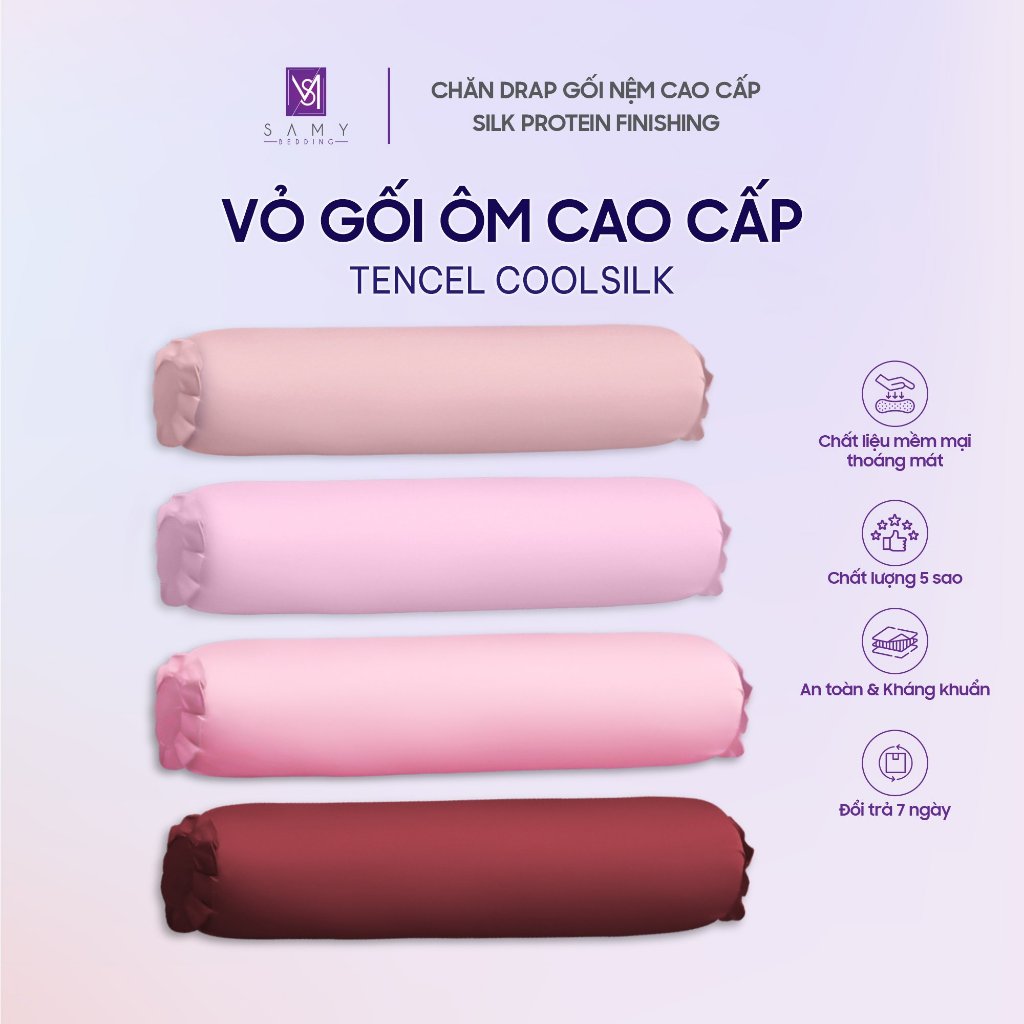 Ảnh Vỏ Gối Ôm Lụa Tencel Coolsilk SAMY BEDDING Cao Cấp Êm Ái, Thoáng Mát 1