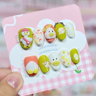Nailbox bé vịt đi biển theo yêu cầu khách form ngắn dễ thương được đổi form