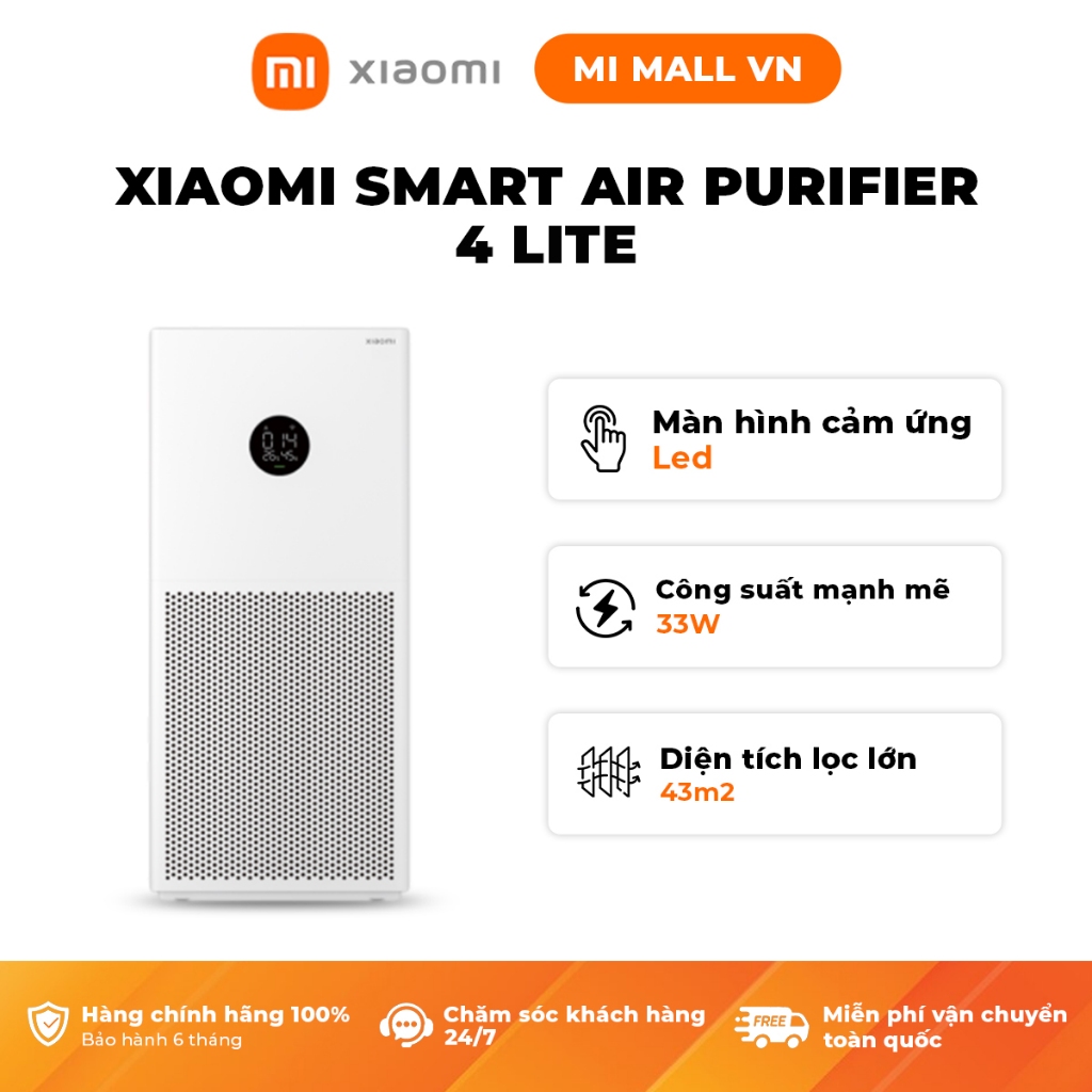Ảnh Máy Lọc Không Khí Xiaomi Smart Air Purifier 4 Lite EU | Lọc Bụi, Phấn Hoa  | Khử Mùi  | Điều Khiển Qua App | BH 12 Tháng 2